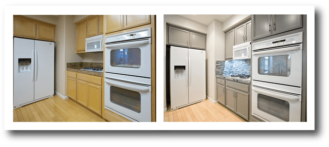 Grey cabinet kitchen remodel.