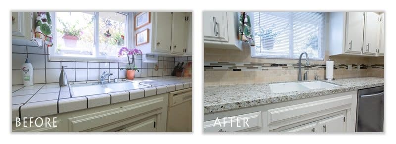 custom countertop and backslash.