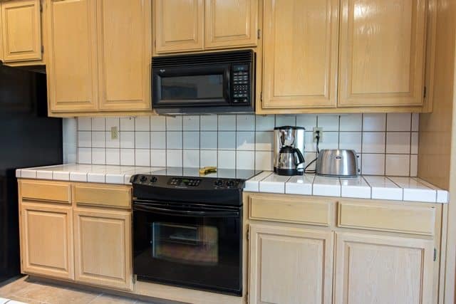 old cabinets and counter