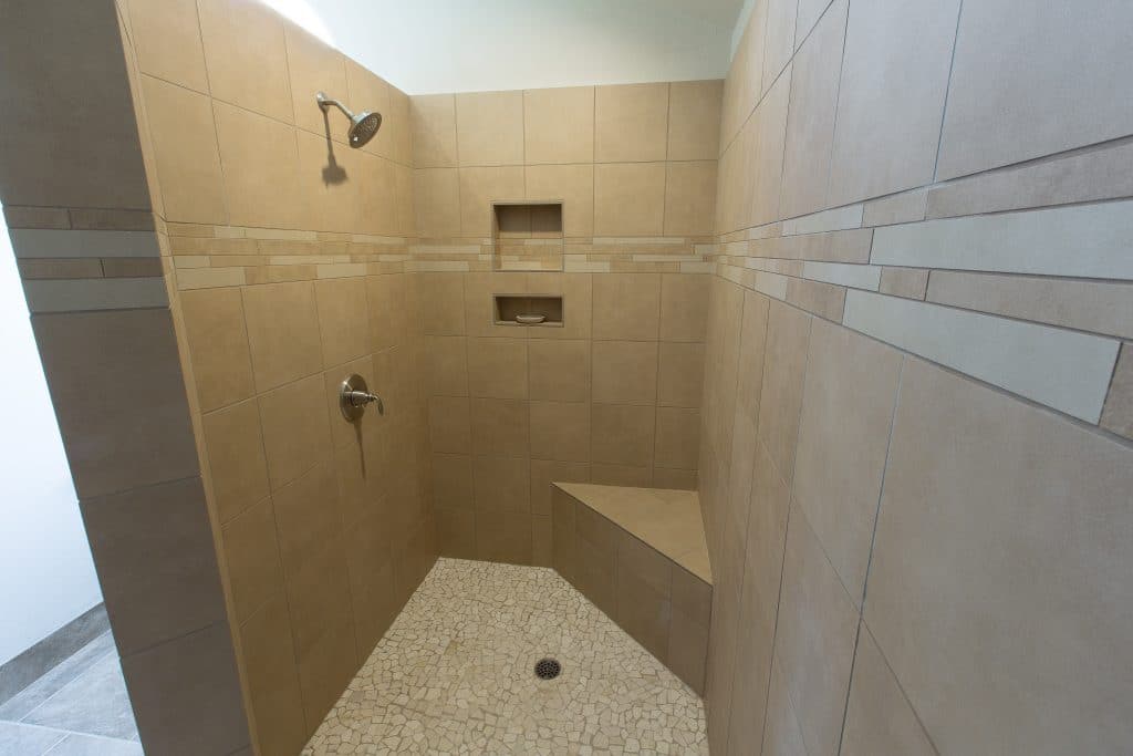 full tile custom shower.