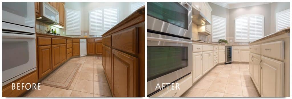 beautiful new white cabinets.