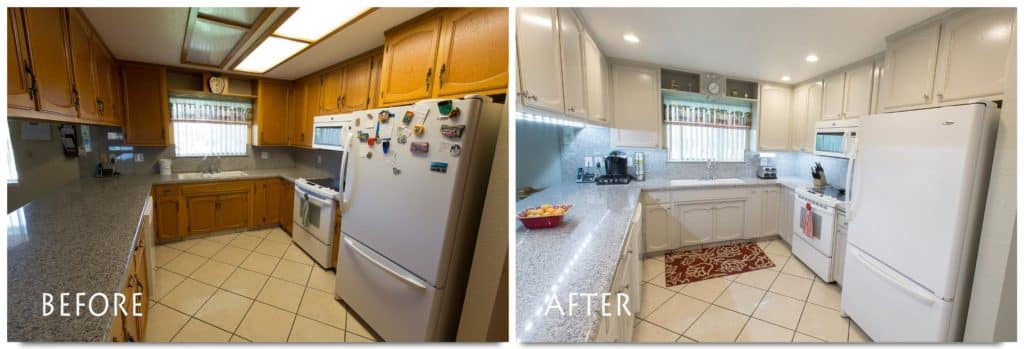 refinished cabinets.