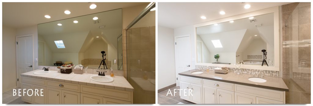 guest bathroom remodel before and after.