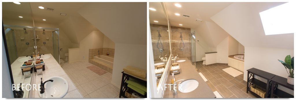 before and after spa bathroom.