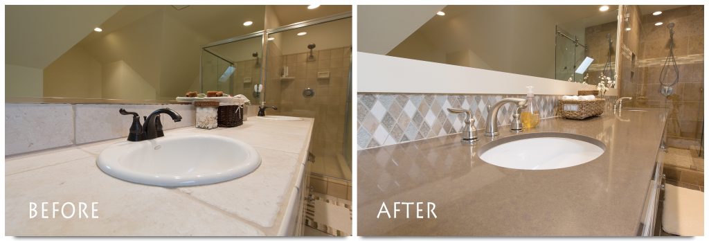before and after vanity sink.
