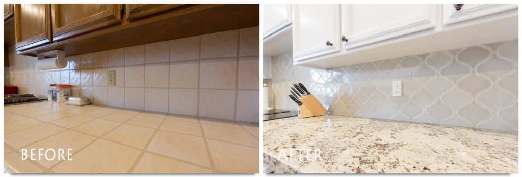 custom counters and backsplash.