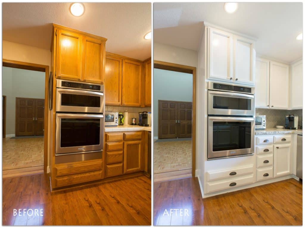 Modern white cabinet kitchen remodel.