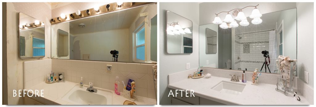 custom bathroom remodel before and after.