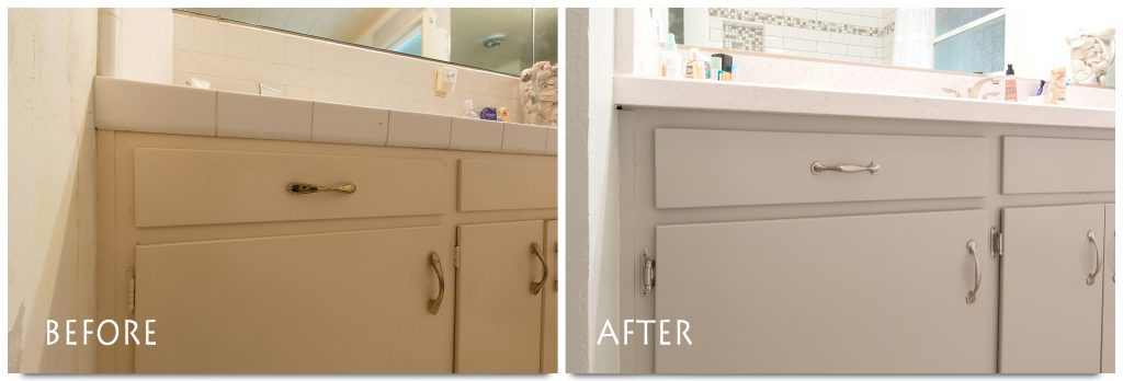 refinished bathroom vanity.