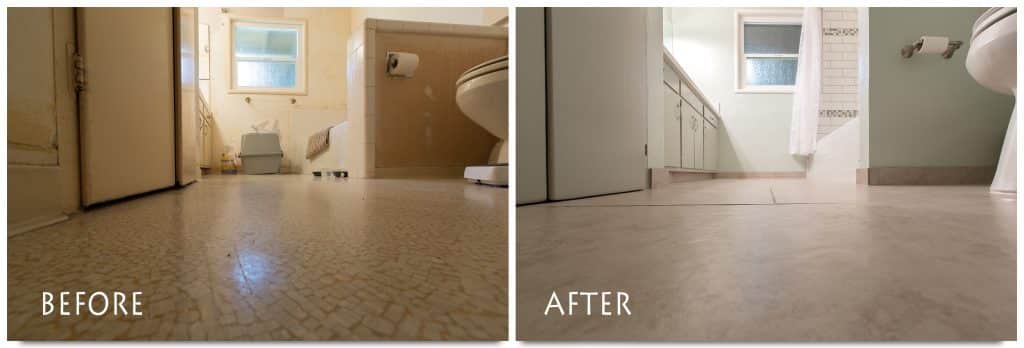 sleek, new bathroom flooring.