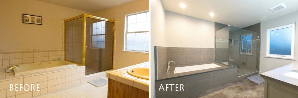 soaking tub and shower  remodel.