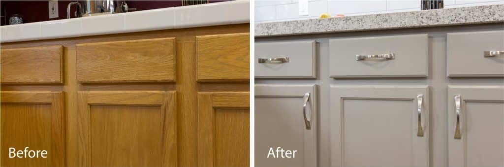 refinished cabinets.