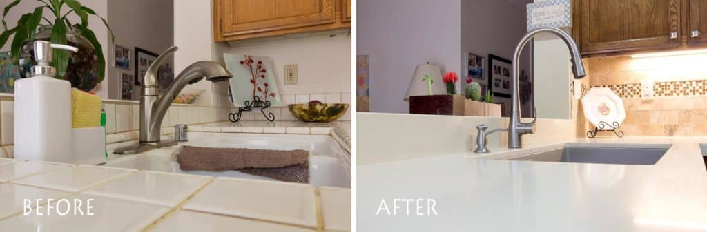 custom full tile backsplash and new sink kitchen remodel.