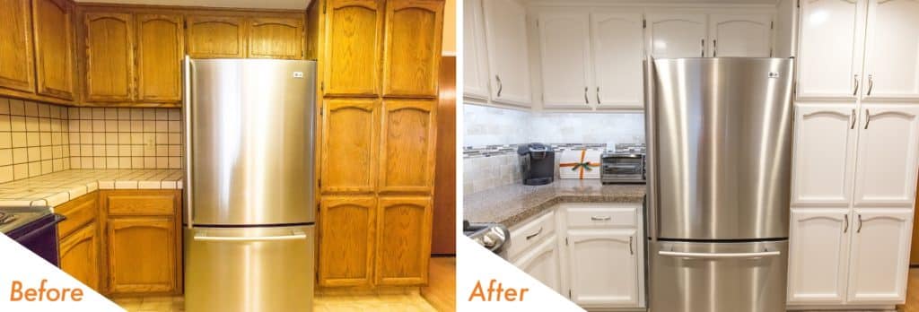 refinished cabinets.