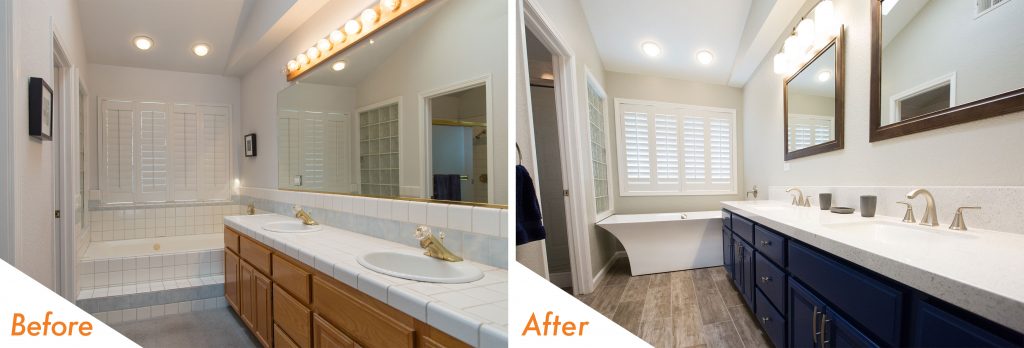 bathroom remodel completed in Modesto.