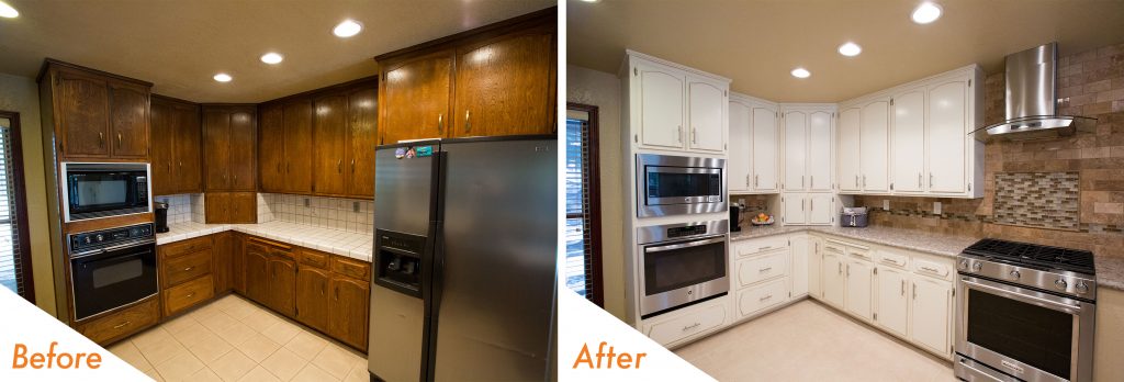 before and after, custom kitchen remodel.