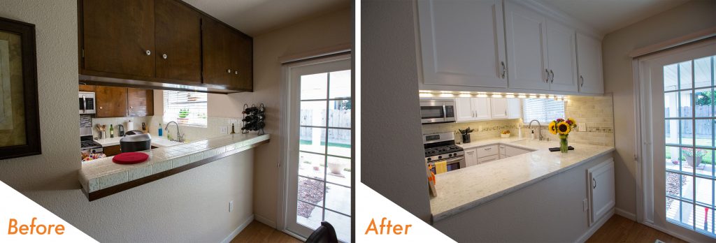 before and after custom cabinets.