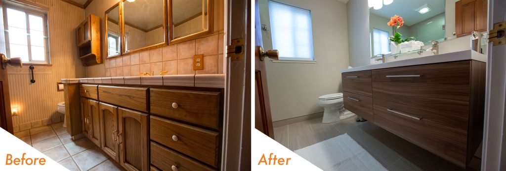 custom hall bathroom vanity.