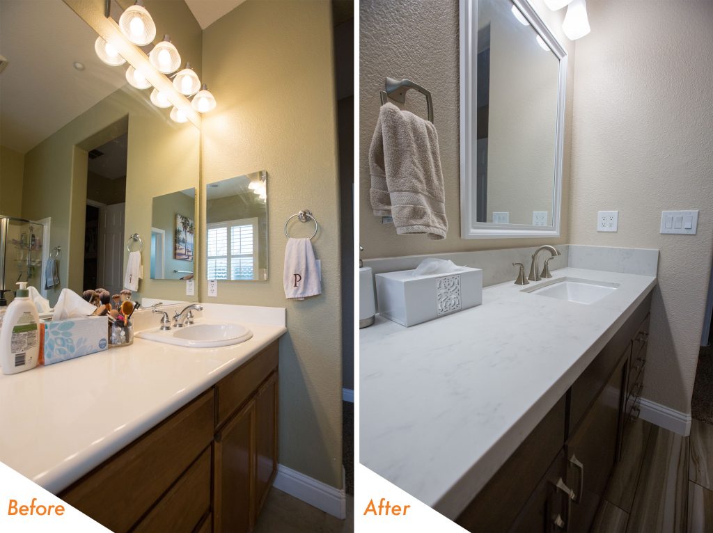 custom vanity bathroom remodel.