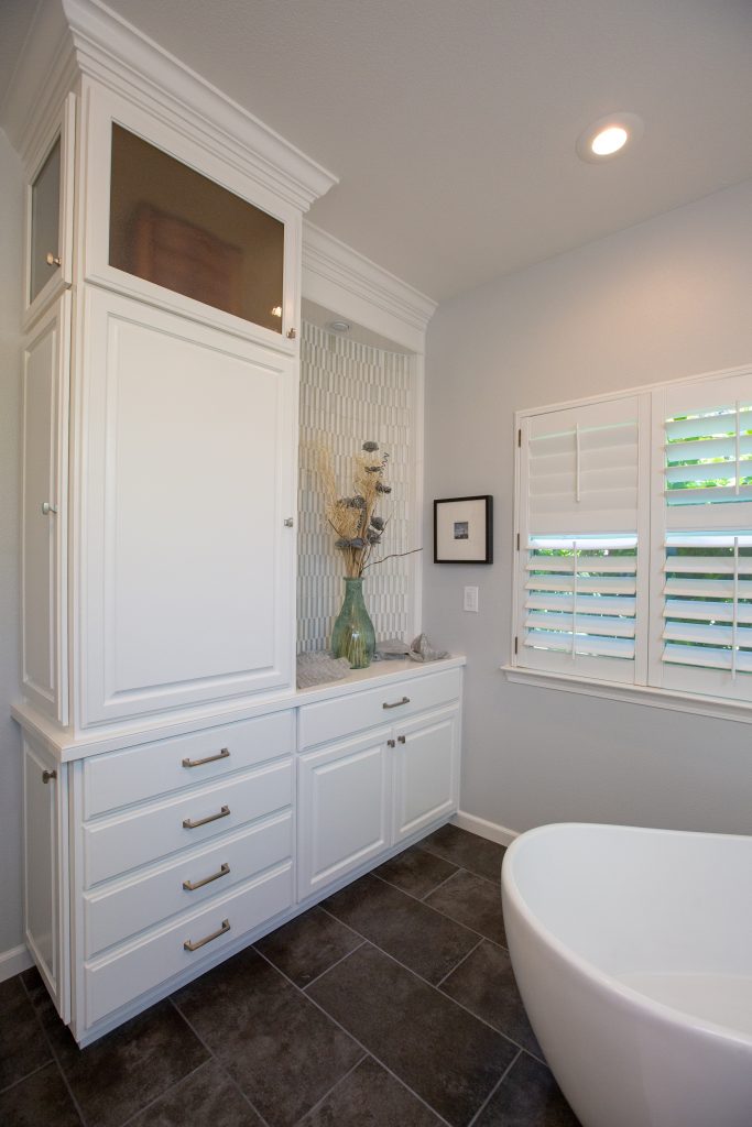 custom bathroom cabinets.