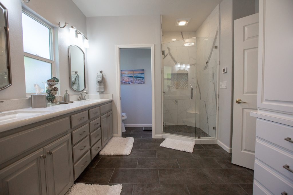 completed bathroom remodel.