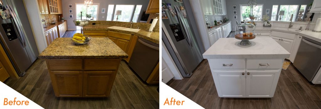 kitchen with an island remodel.