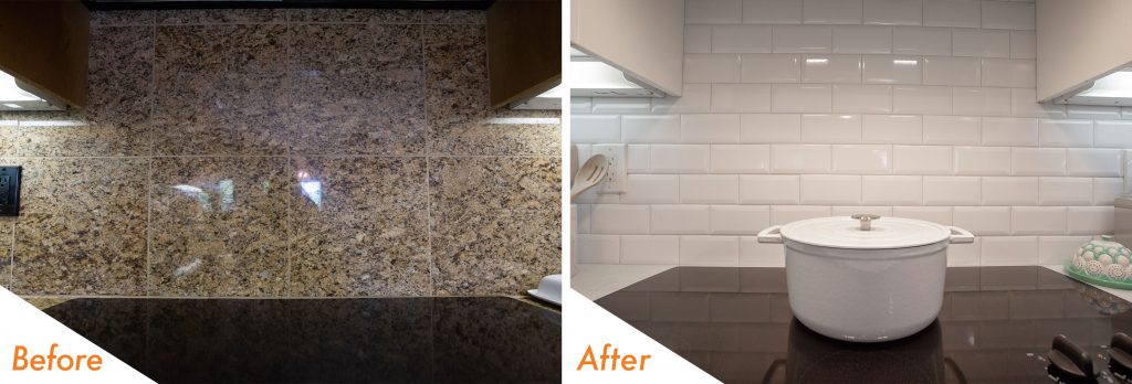 backsplash before and after.