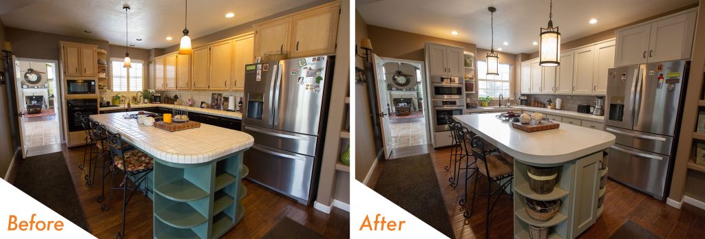 before and after kitchen remodel in Turlock.