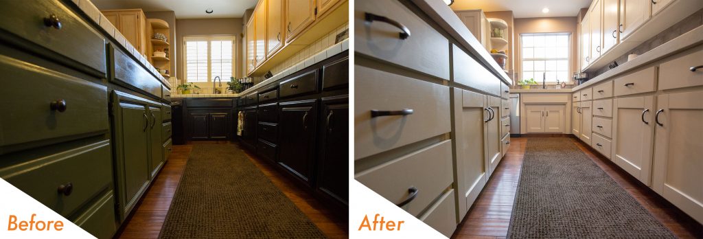 Refinished cabinets.