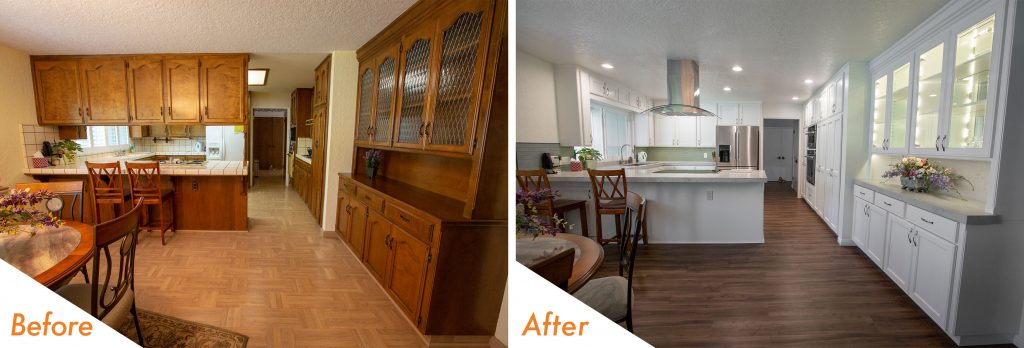 Open-concept kitchen remodel.