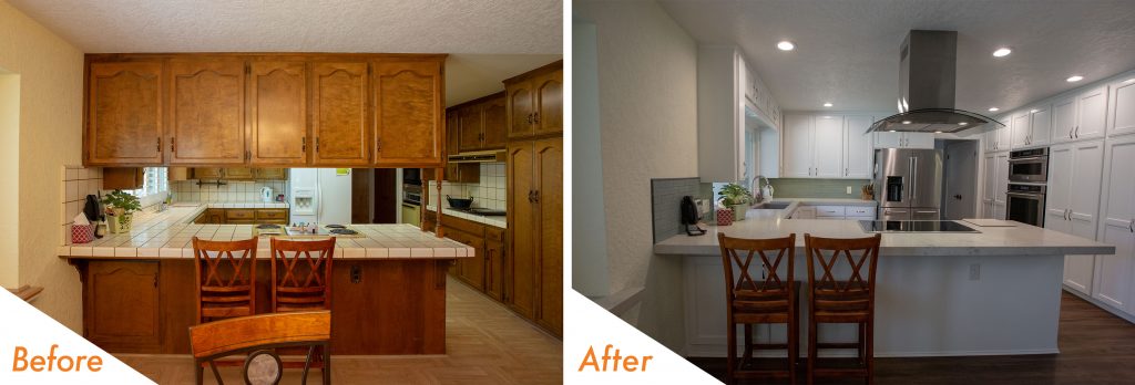 before and after kitchen remodel.