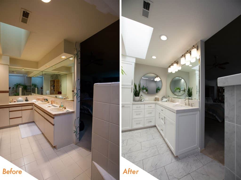 Before and After Light Fixtures.