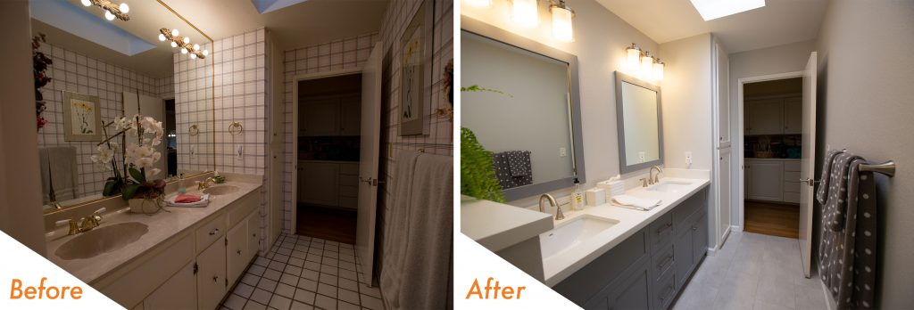 Custom Bathroom Vanity Before and After.