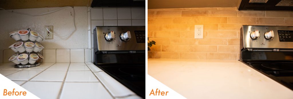 new countertop and backsplash.